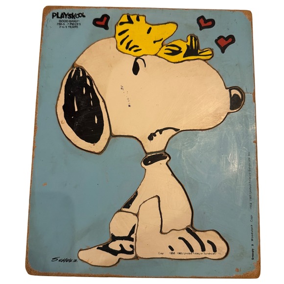 Playskool Other - Playskool Snoopy Woodstock Good Grief 7 Piece Wooden Puzzle 1958 1965